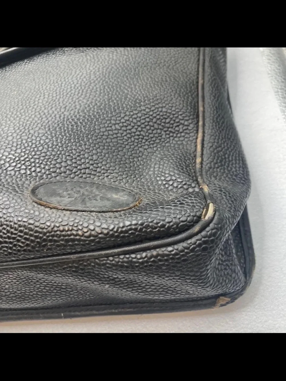 Mulberry Black Textured Leather Briefcase with Buckle